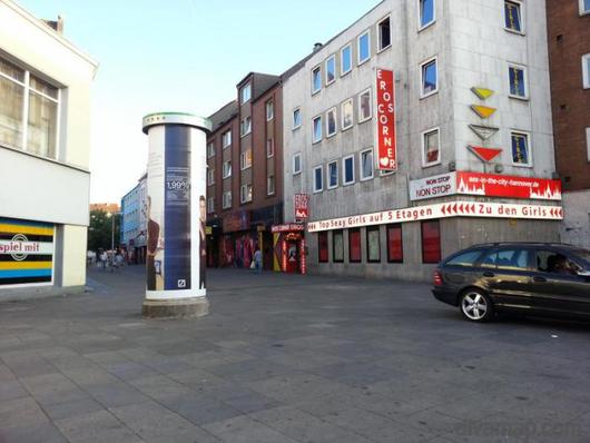 Rosse buurt en prostitutie in Hannover (Steintor, Ludwigstrasse, braunstrasse, tippelzones