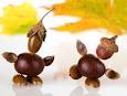 Herfst knutselen met kastanjes, eikels en dennenappels